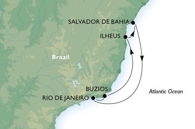 Cruzeiro - américa do sul - Rio de Janeiro, Búzios, Ilhéus, Salvador, Rio de Janeiro
