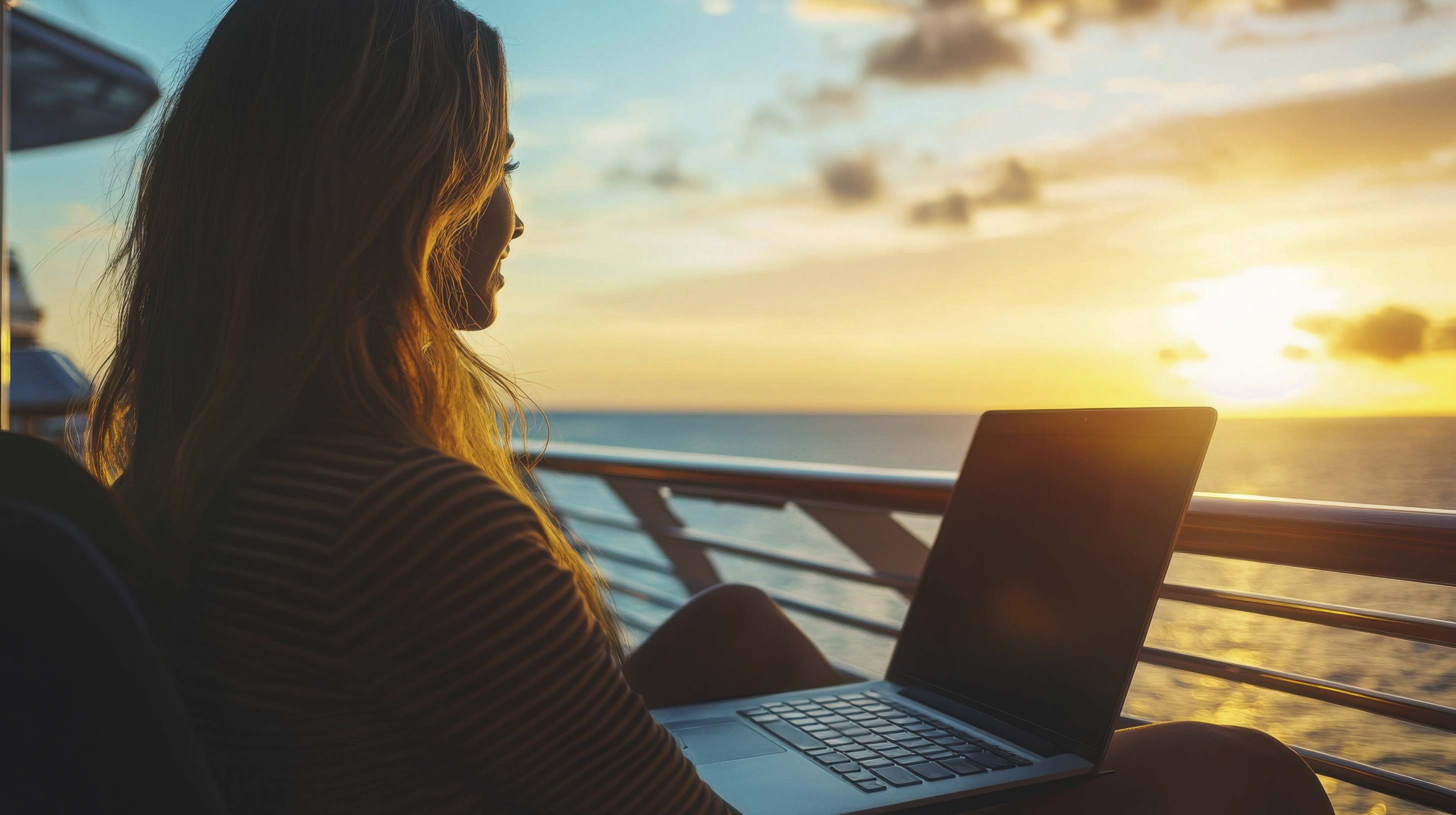 Trabalho ao pôr do sol a bordo | MSC Cruzeiros Trabalho ao pôr do sol a bordo | MSC Cruzeiros