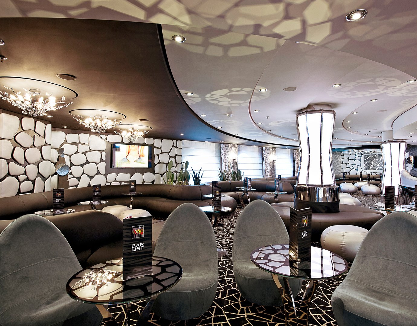 MSC Cruises black white lounge MSC Cruises black white lounge