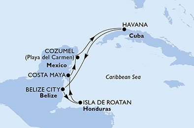 México, Cuba, Belize, Honduras