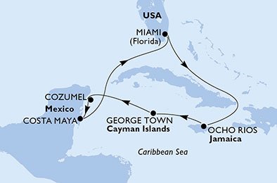Estados Unidos, Jamaica, Ilhas Cayman, México