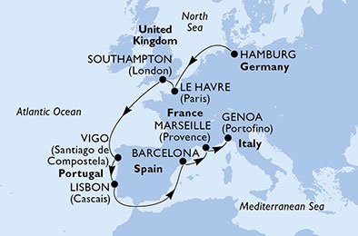 Alemanha, França, Reino Unido, Espanha, Portugal, Itália