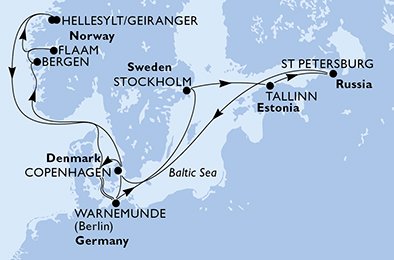 Dinamarca, Alemanha, Noruega, Suécia, Estônia, Rússia