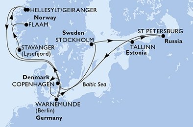 Dinamarca, Alemanha, Suécia, Estônia, Rússia, Noruega