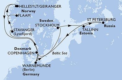 Alemanha, Suécia, Estônia, Rússia, Dinamarca, Noruega