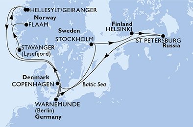 Dinamarca, Alemanha, Noruega, Suécia, Finlândia, Rússia