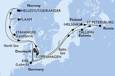 Alemanha, Dinamarca, Noruega, Finlândia, Rússia, Estônia