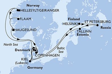 Alemanha, Dinamarca, Noruega, Finlândia, Rússia, Estônia
