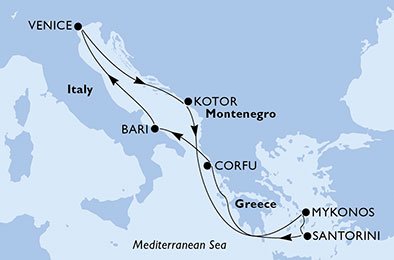 Itália, Montenegro, Grécia