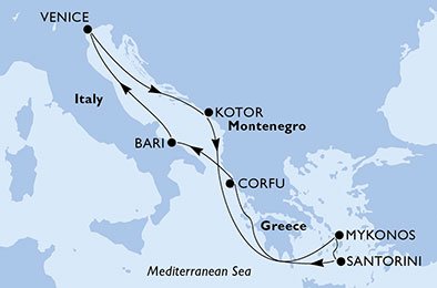 Itália, Montenegro, Grécia