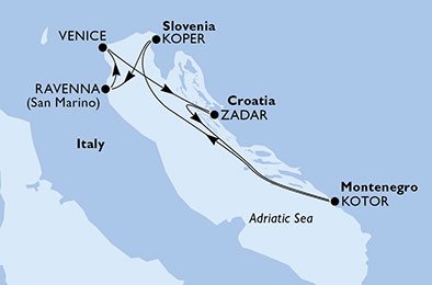 Itália, Croácia, Montenegro, Eslovénia