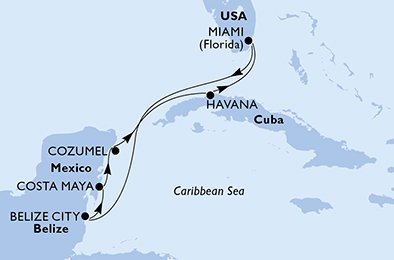 Estados Unidos, Belize, México, Cuba