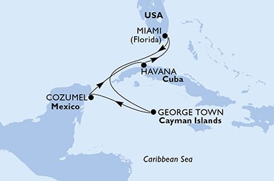 Estados Unidos, Ilhas Cayman, México, Cuba