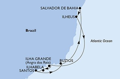 Santos, Búzios, Salvador, Ilhéus, Ilha Grande, Ilhabela, Santos