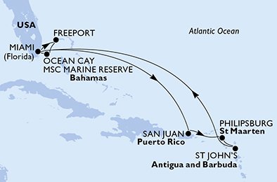 Estados Unidos, Bahamas, Porto Rico, St. Maarten, Antígua e Barbuda