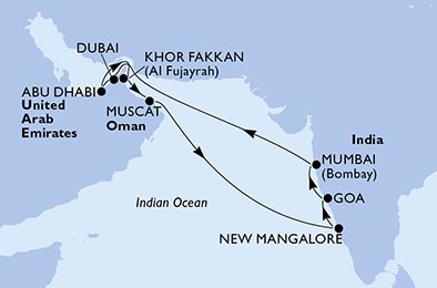 Emirados Árabes Unidos, Oman, Índia