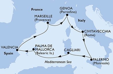 Itália, Espanha, França
