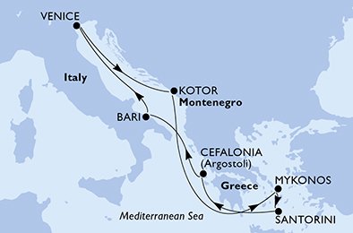 Itália, Montenegro, Grécia