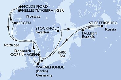 Dinamarca, Alemanha, Noruega, Suécia, Estônia, Rússia