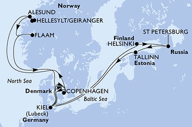 Alemanha, Dinamarca, Noruega, Finlândia, Rússia, Estônia