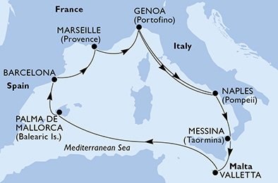 Itália, Malta, Espanha, França