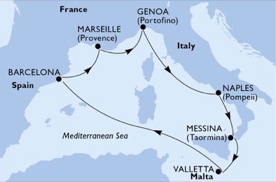 Itália, Malta, Espanha, França