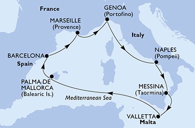 Espanha, França, Itália, Malta