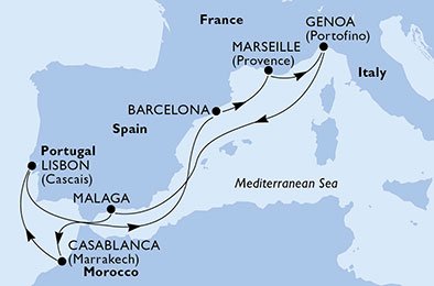 Espanha, França, Itália, Marrocos, Portugal