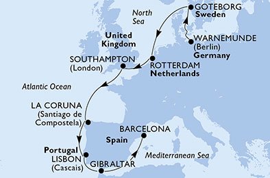 Alemanha, Suécia, Holanda, Reino Unido, Espanha, Portugal, Gibraltar