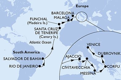 Espanha, Portugal, França, Itália, Grécia, Croácia