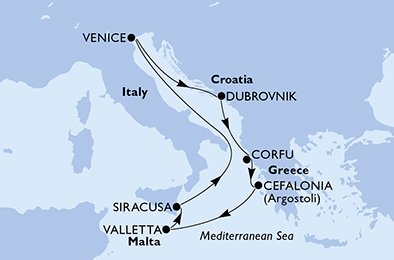 Itália, Croácia, Grécia, Malta