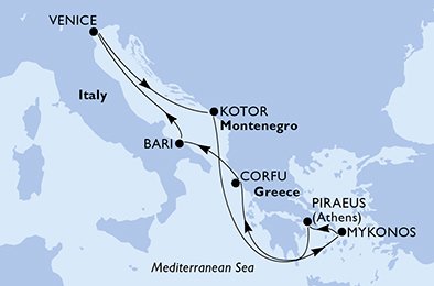 Itália, Montenegro, Grécia
